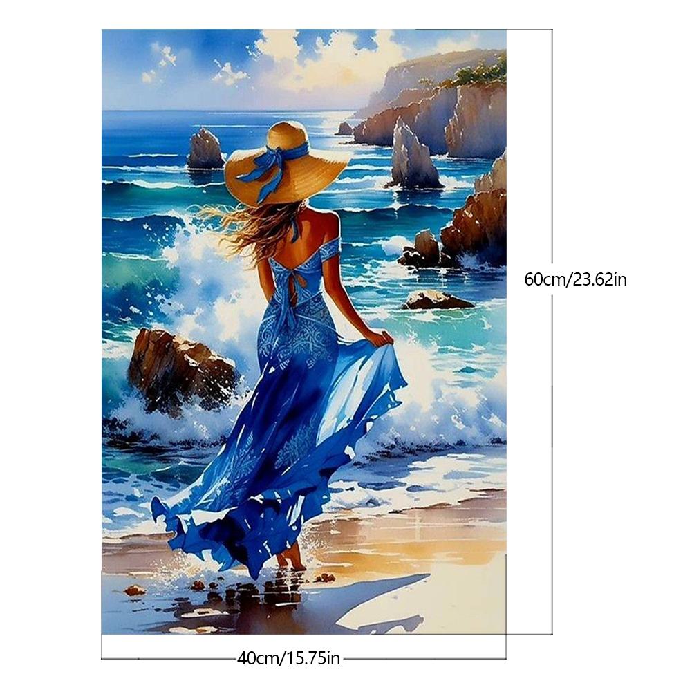 Набор для рисования по номерам на холсте своими руками, масляная живопись, картина девушки, домашний декор на стену 40x60 см
