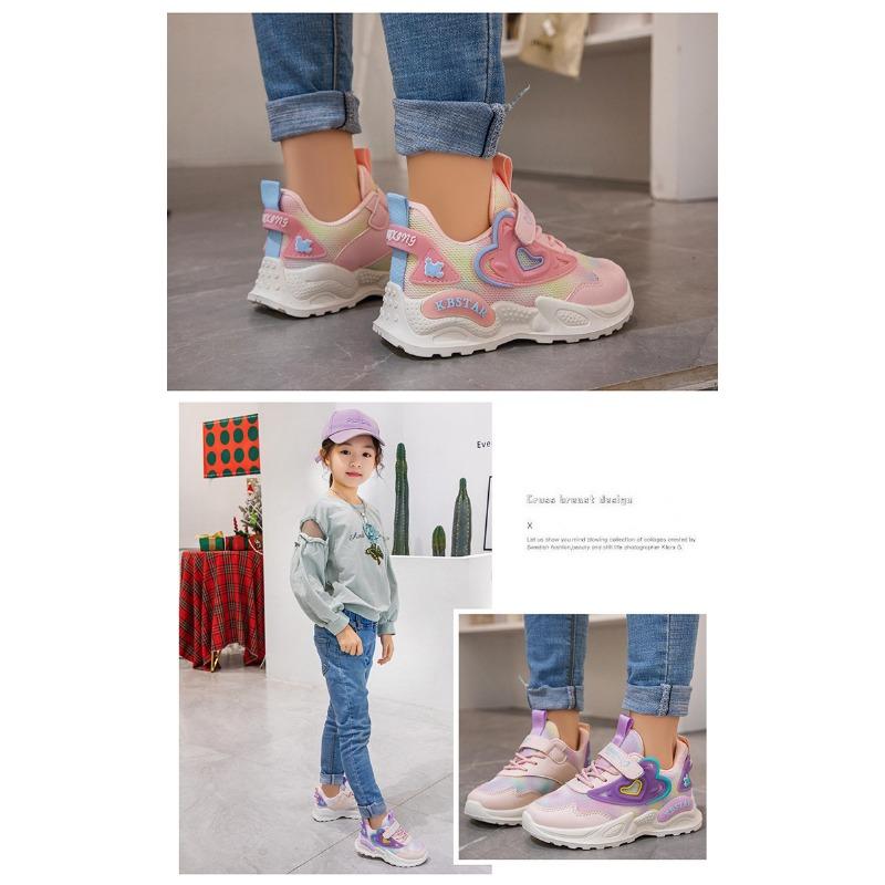 Спортивная обувь для девочек с двойной сеткой, весна и осень, новая удобная повседневная обувь для начальной школы, детская обувь, кроссовки с мягкой подошвой для детей