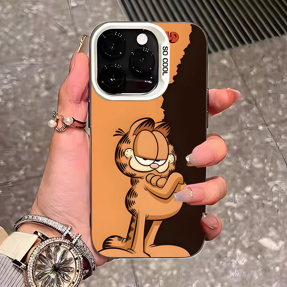 Cute Cat G-GarfieldeS Phone Case For IPhone 17 Pro Max 16 Pro Max 15 14 13 11 12 Mini Xs X Xr 7 8 Plus Se Color Silver Cover