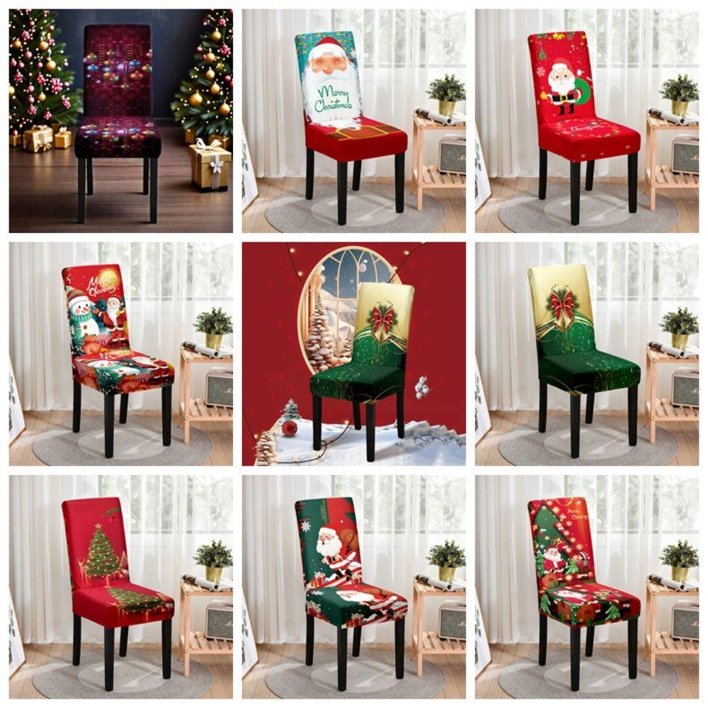 Xmas Decoration Dinner Chair Seat Cover Seat Protector Wear For Chairs Festival Atmosphere