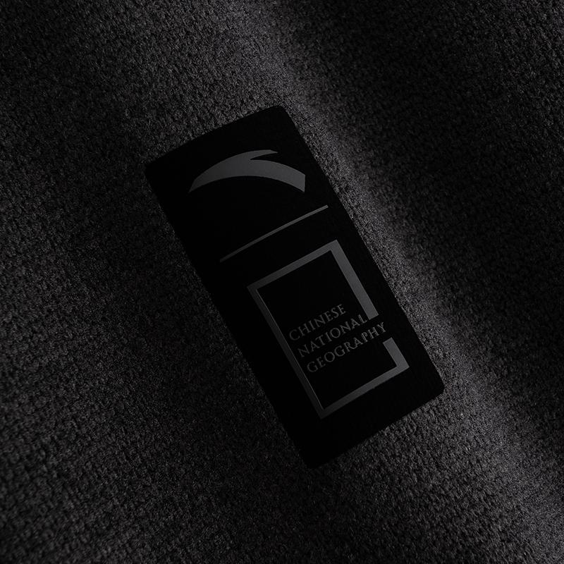 Anta Зимняя флисовая куртка Polartec, вязаная хлопковая куртка, куртка унисекс, базовый черный, двухцветный цветочно-серый 152546708-2