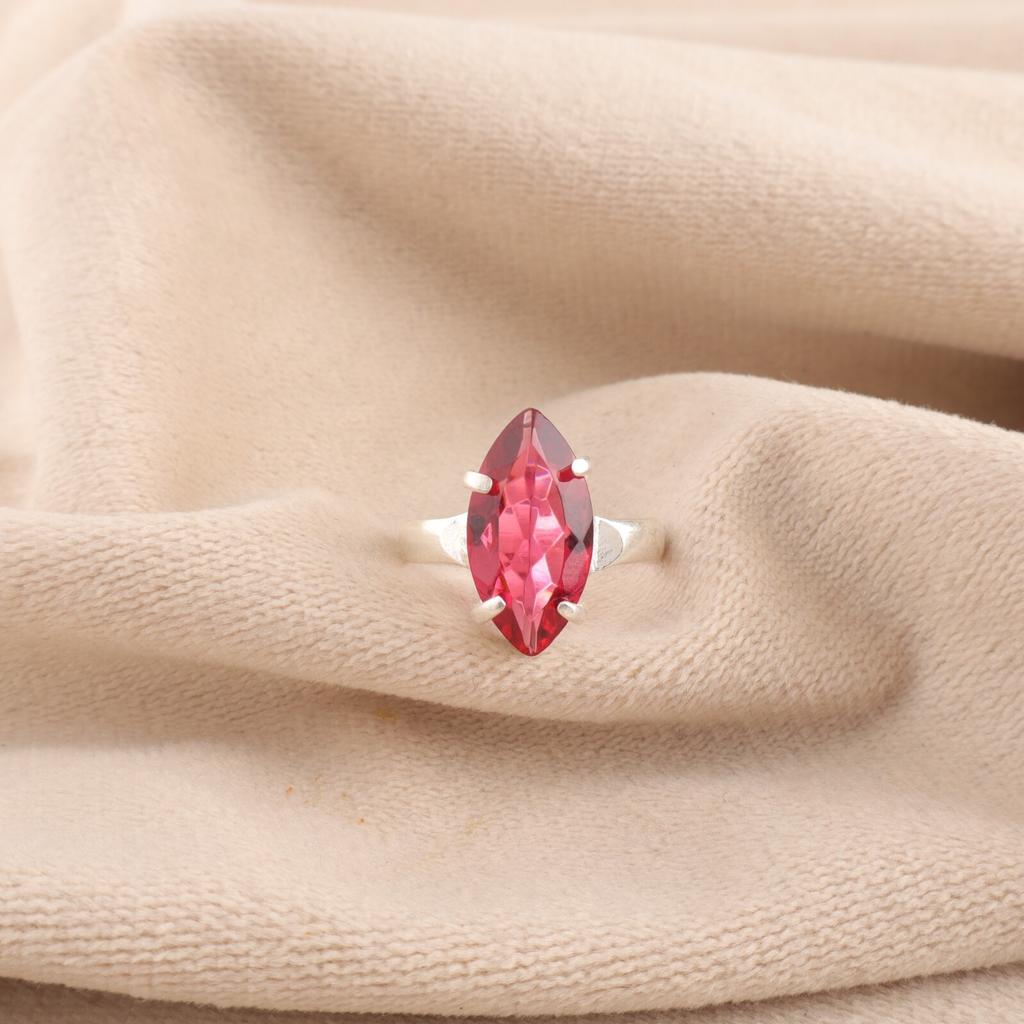Pink Tourmaline Gemstone 925 Stamped Silver Handmade Jewelry Women Ring For Gift RR-65-1