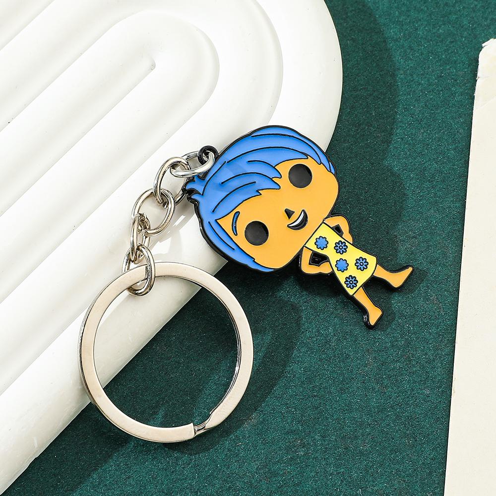 inside out Anime Keychain - Joy Anger Sadness Happiness Five Emotions Character Backpack Jewelry Accessory for Men & Women