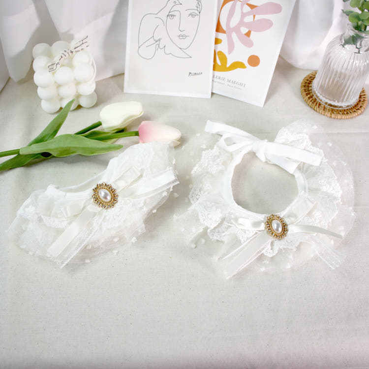 [KIMnyang_deng] Белая шифоновая кружевная лента, накидка для щенка, кошки, реквизит для фотосессии