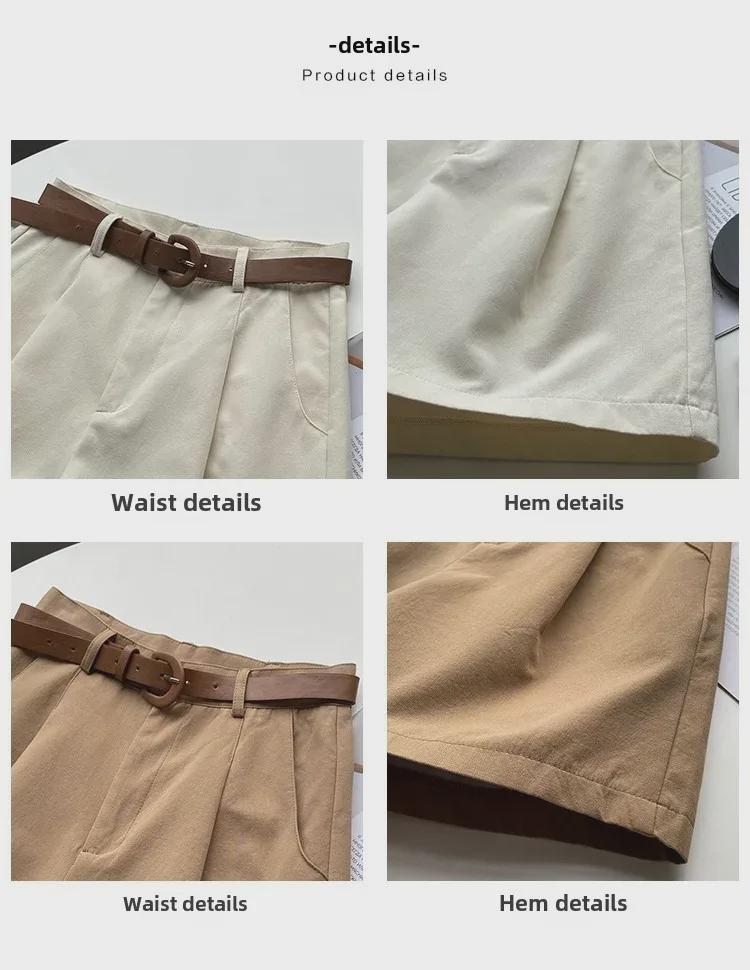 Женские летние шорты-карго цвета хаки с высокой талией — облегающие, свободные, широкие, модная повседневная одежда