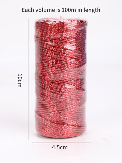 1,5 мм 100 м веревка золотой серебряный шнур подарочная упаковка строка для изготовления ювелирных изделий шнур нить DIY браслет Рождественский домашний декор