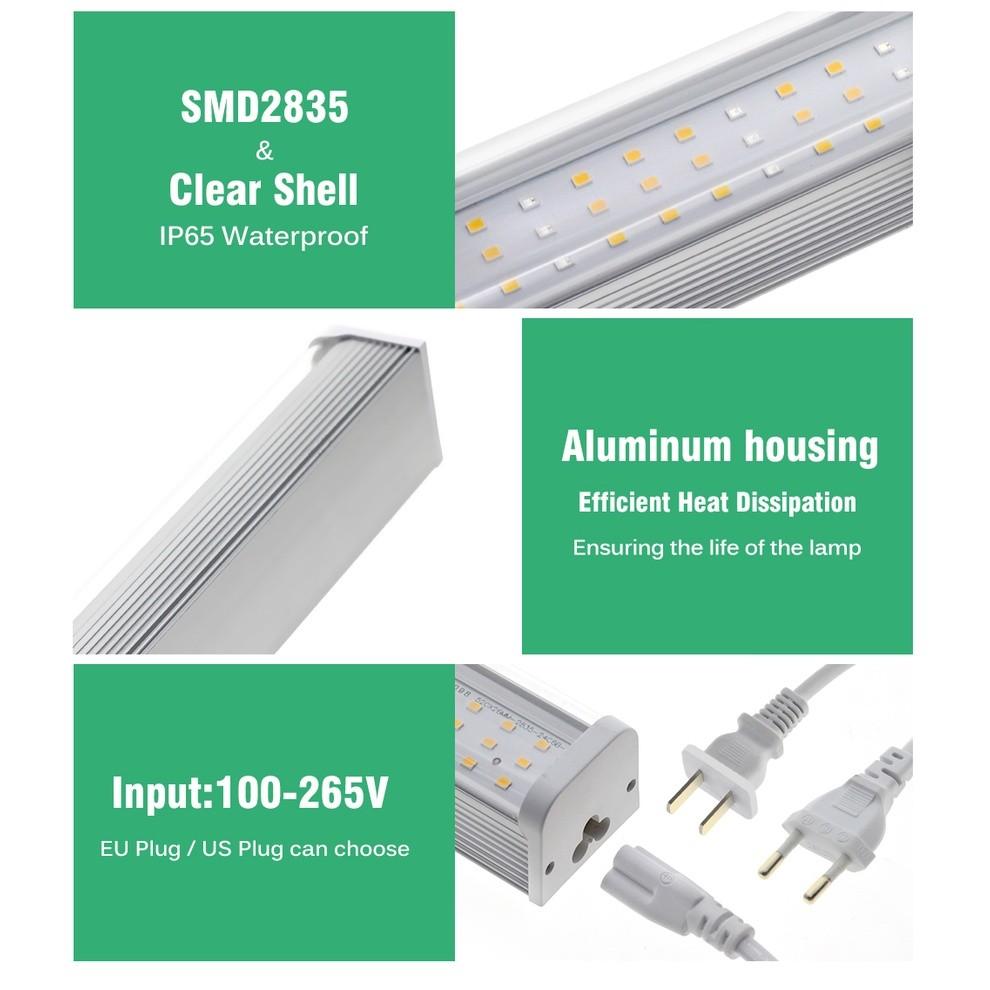 100-277V Household Full Spectrum Plant Light Tube Waterproof Indoor Plants Flower Seedling Growth Light LED Grow Light