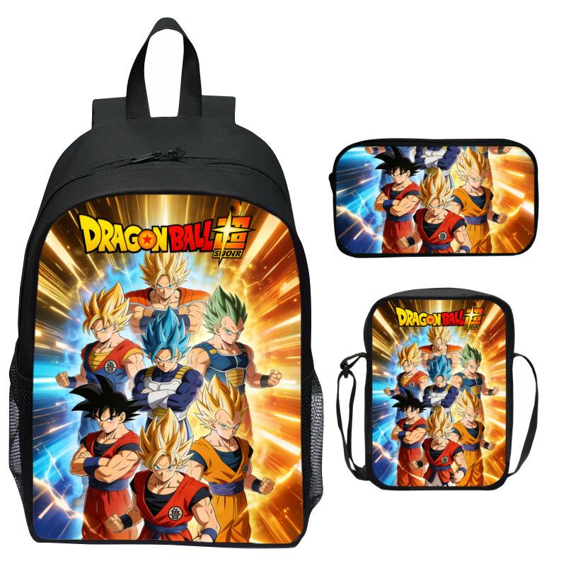 Набор из 3-х рюкзаков с принтом Dragon Ball, Мультяшный школьный рюкзак для детей, Легкий эргономичный рюкзак большой вместимости для детей