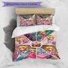 3pcs Duvet Cover Set (1*Duvet Cover + 2*Pillowcase, Without Core), Princess Peach Toadstool Print Bedding Set, Bedroom Decor, All‑Season, Birthday Gif