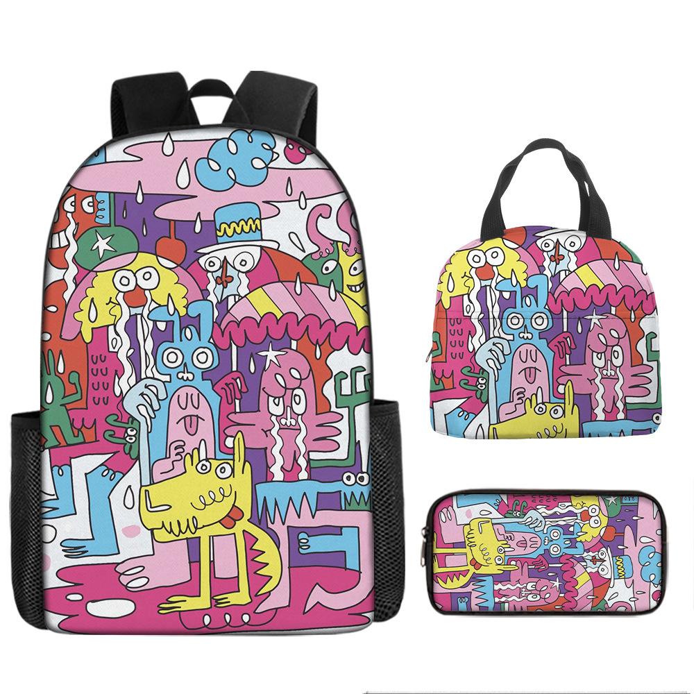 Class Garden Cartoon Primary and Secondary School School Bag Children's Backpack Backpack Three-piece Set