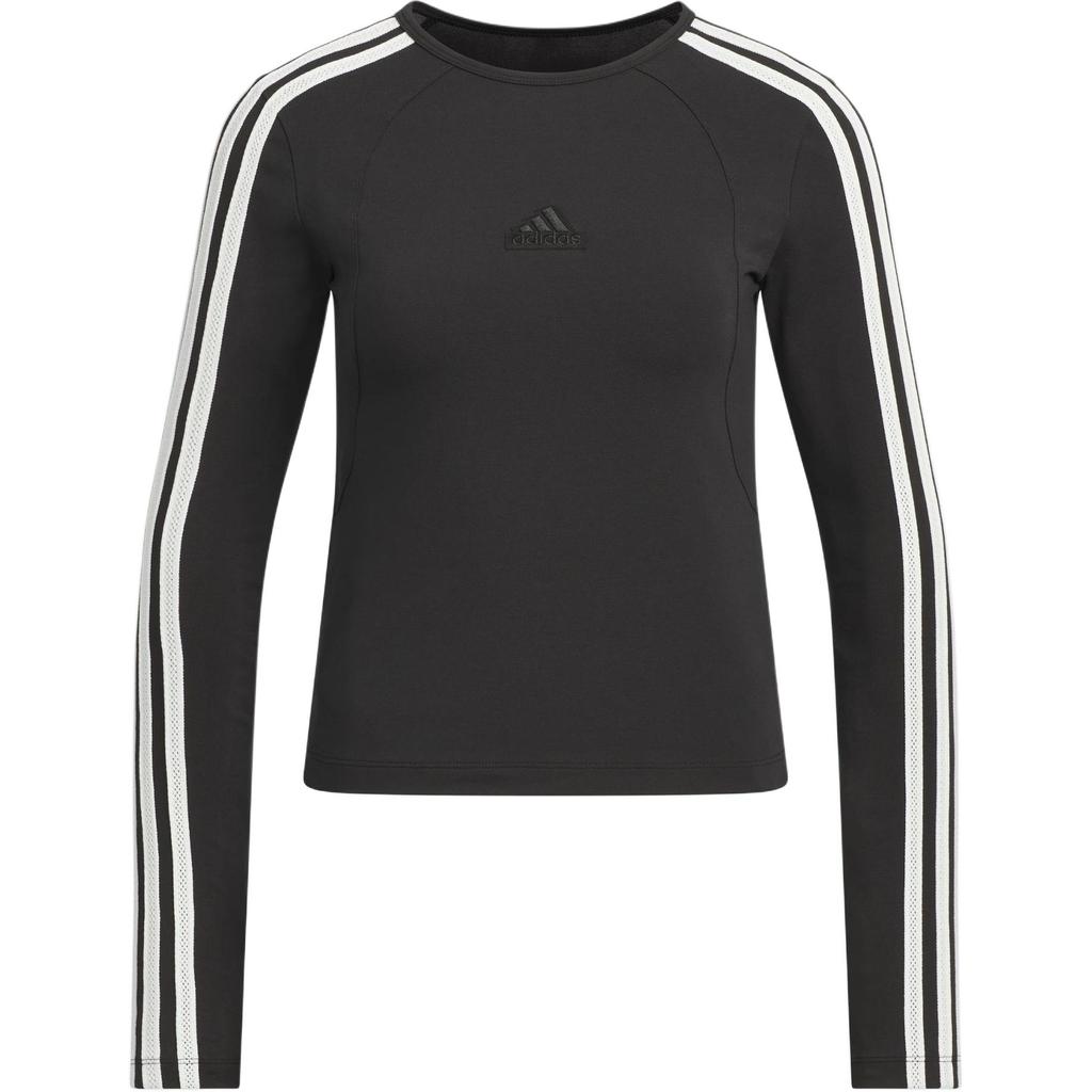Adidas Sports Casual Long Sleeve T-Shirt Women Tops Black Han-Jade-White JN0755