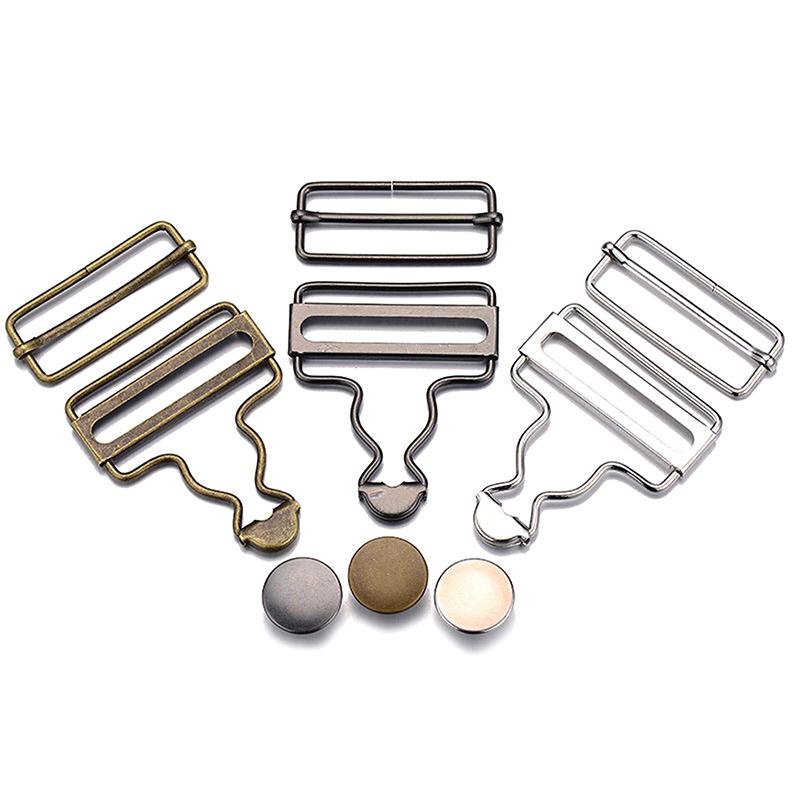 Dungaree Fasteners Clip Brace Buckles With Jeans Buttons Set For Denims Jackets Home Diy Apparel Sewing Supplies