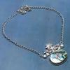 Abalone Shell, Morganite Gemstone 925 Sterling Silver Jewelry Necklace 18"
