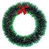 D5 Christmas Artificial Wreath with Red Bow 30CM Cabinet Wreath Durable Plastic Tinsel Wreaths Crafts Xmas Holiday Decoration