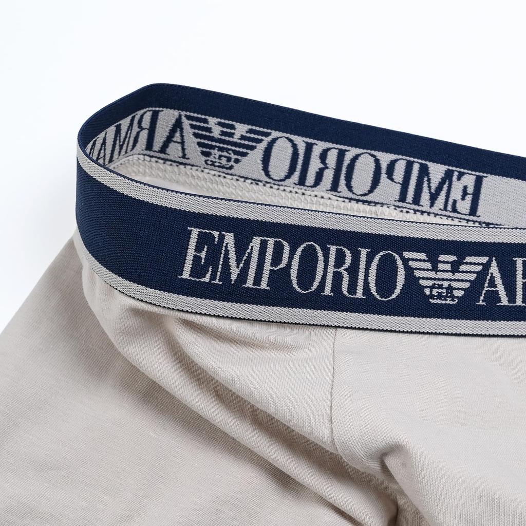 Emporio Armani Men's 3-Pack Solid Boxer Briefs In Red, Beige, and Navy (Product Numbers 111357, 4R717, and 19355) - Size L (Imported)