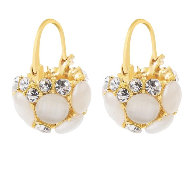 Элегантные круглые серьги с камнем кошачий глаз — простой, универсальный, модный женский аксессуар