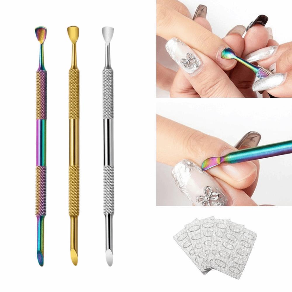 Stainless Steel Horse Shoe Pusher Double-Headed Nail Care Tool Cuticle Pusher Nail Art