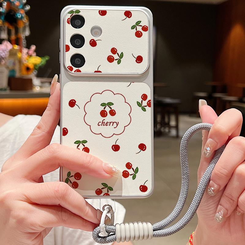 Чехол-подвеска из фруктовой кожи «Арбуз и вишня» для Samsung S26 S25 Ultra S24 S23 S22 Plus S21 FE A16 A17 A26 A36 A37 A54 A55 A56 A57 5G