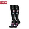 1 пара 58 стилейНовые носки с компрессией с цветами и животными для леггинсов Дышащие для бега Давление Футбол Взрослые носки Компрессионные носки