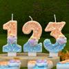 Sequin Cat Paw Dog Paw Digital Birthday Candle Cake Party Decoration First Birthday Celebration