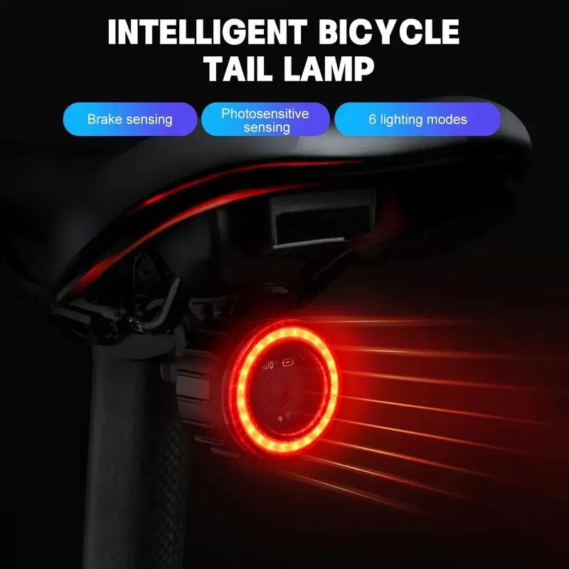 X-TIGER Sensor Brake Light Dual Bracket Smart Bike Tail Light Waterproof LED Super Bright Bicycle Safety Warning Lights