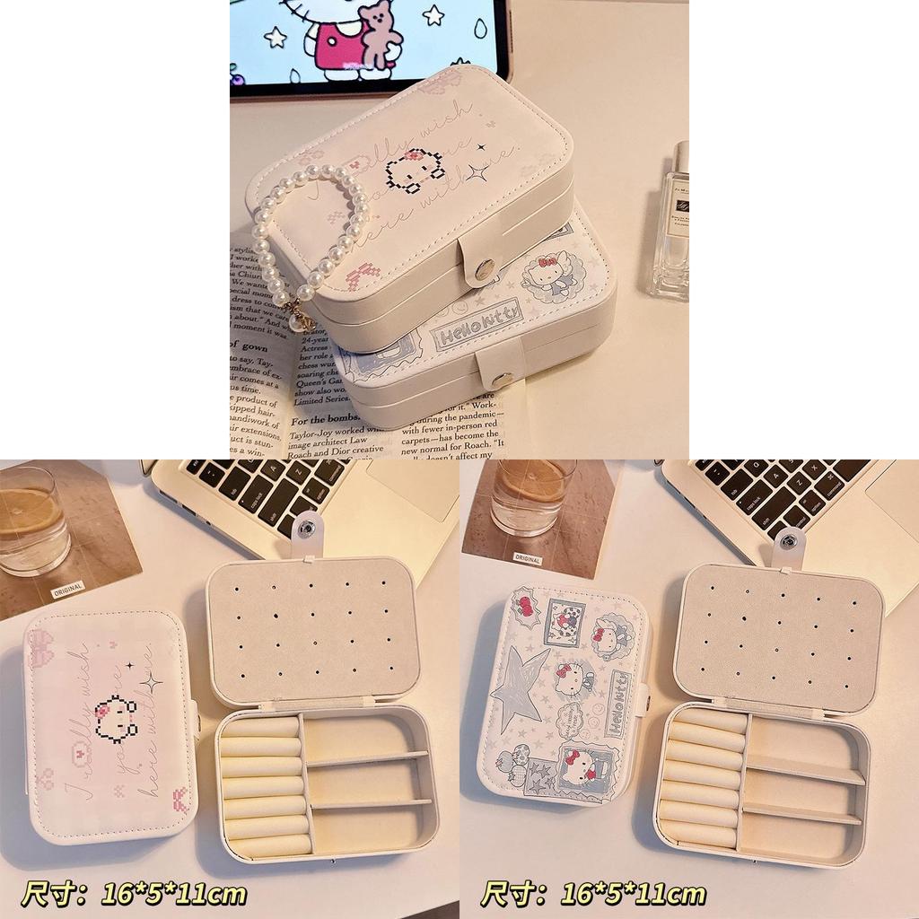 Hello Kitty Jewelry Organizer With Soft Pu Material For Gift Storage And Travel Use