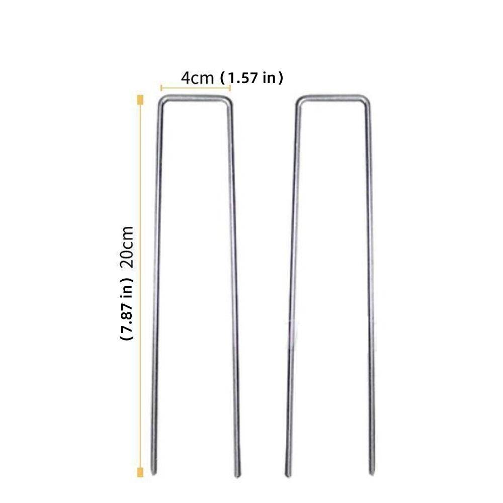 50 Садовый фиксатор U-образной формы, толщина 2,5 мм, ширина 4 см, длина 10 см, большие U-образные гвозди