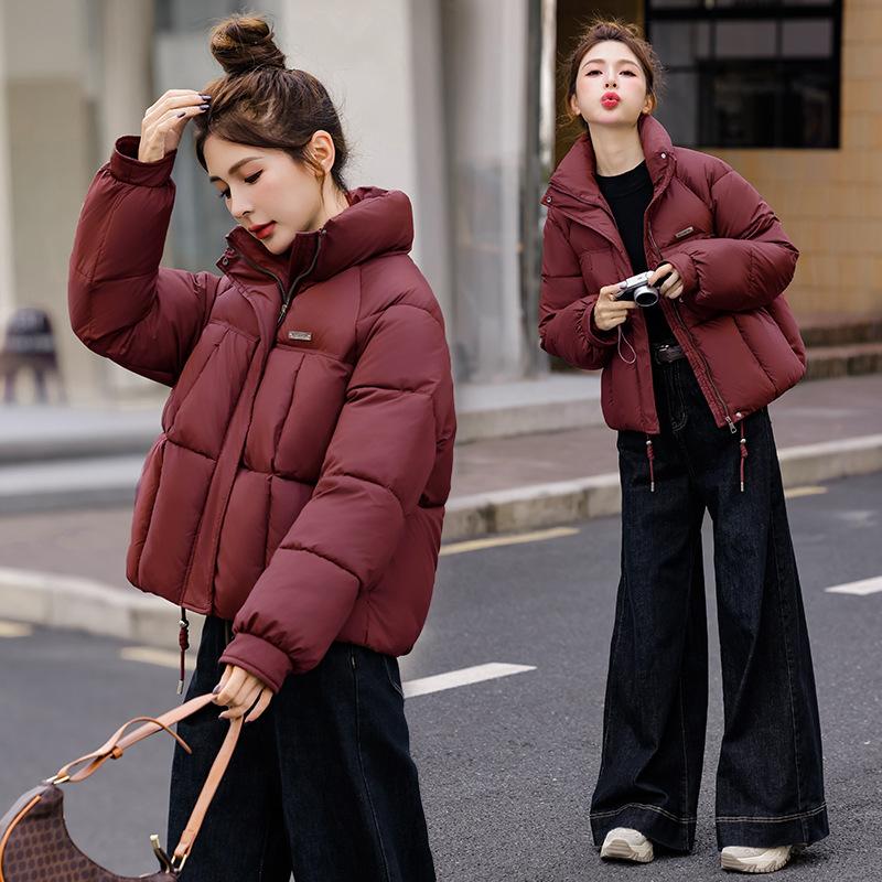 Women's Short Stand Collar Warm Windproof Winter Jacket