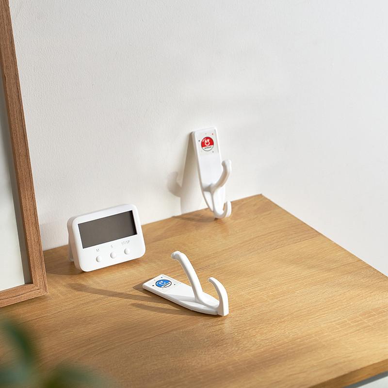 Hooks Wall Sticky Abs Double Hook No Drill For Kitchen Decoration Tool Stylish