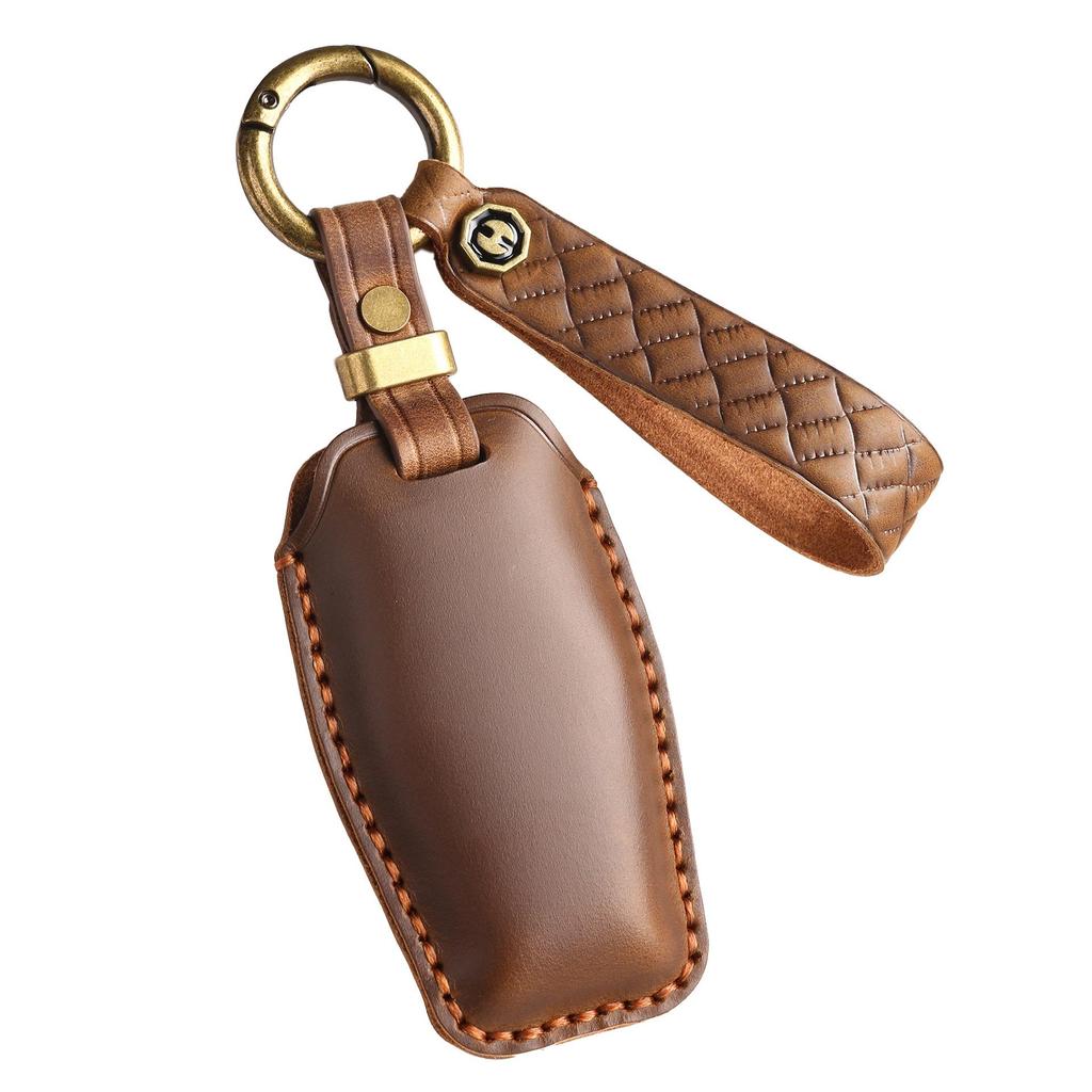 Чехол для ключа из натуральной кожи в стиле ретро для GAC Mitsubishi Outlander