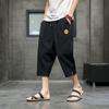 Summer Fashion Harajuku Harem Casual Pants Men Cotton Linen Calf Length Men's Pants