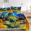3pcs Power Rangers Dino Charge Green Ranger Print Cover Set Ultra Soft, Breathable, and Comfortable Bedding with Stylish Design for Bedroom and Guest