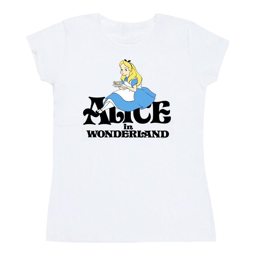 Disney Womens/Ladies Alice In Wonderland Tea Drinker Classic Cotton T-Shirt