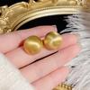 2024 New Fashion Gold Color Matte Metal Button Stud Earrings Minimalist Round Coin Earrings For Women Party Weddings Jewelry