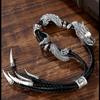Новый индивидуальный браслет ручной работы с властным драконом, модные мужские украшения, серебряный ретро-браслет Дракона зодиака