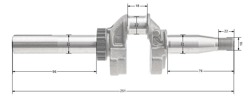 Коленчатый вал B&S Series 450 500 550 Ohv, оригинальная деталь 590537