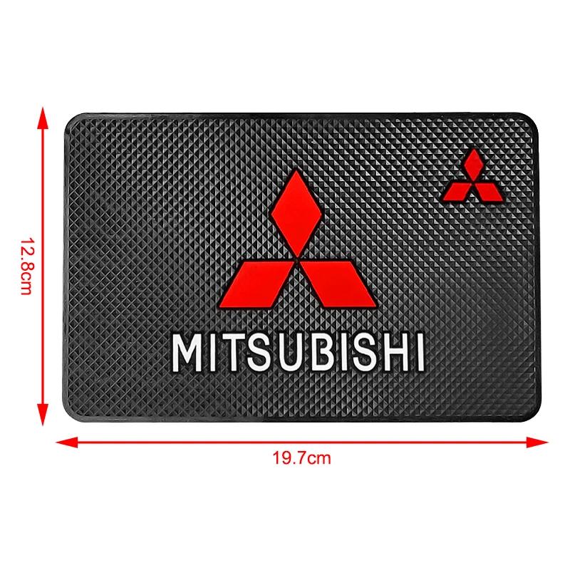 Car Badge Styling Non-Slip Mat Center Dashboard Anti-slip Pad Interior For Mitsubishi Lancer Outlander 3 Colt Eclipse EX Montero