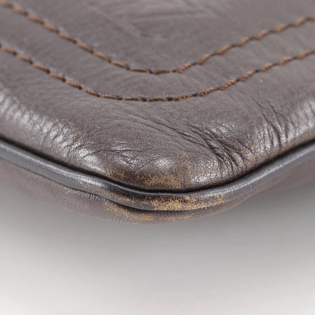 LOUIS VUITTON Pochette Shawny MM Shoulder Bag M93453 Utah Cafe Brown leather mens Used