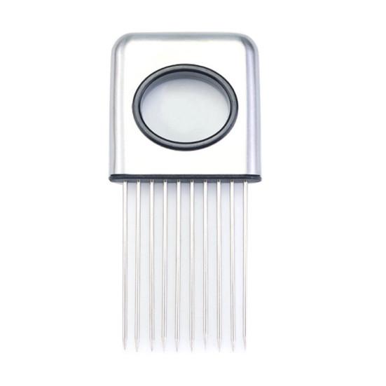 Держатель для нарезки лука из нержавеющей стали, слайсер для овощей, резак для картофеля, помидоров, лимона, кухонный измельчитель, вспомогательный инструмент, тендерайзер для мяса