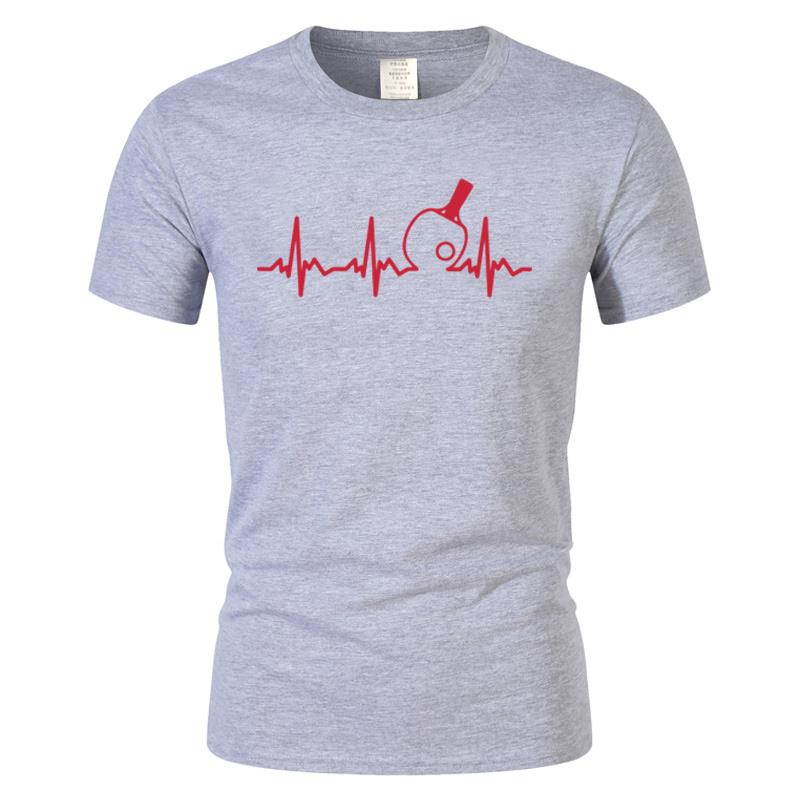 Summer Fashion Table Tennis Heartbeat T Shirt Unisexs Cotton Ping Pong Tops Designer Short Sleeve Casual Basic Tshirt Camisetas