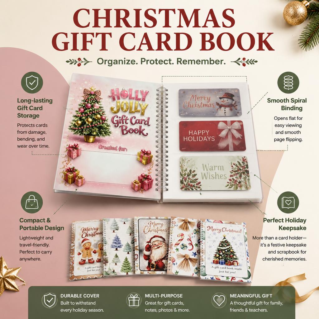 Christmas gift card album – durable binding, suitable for various occasions, and can be used to create memorable keepsakes for a wide range of