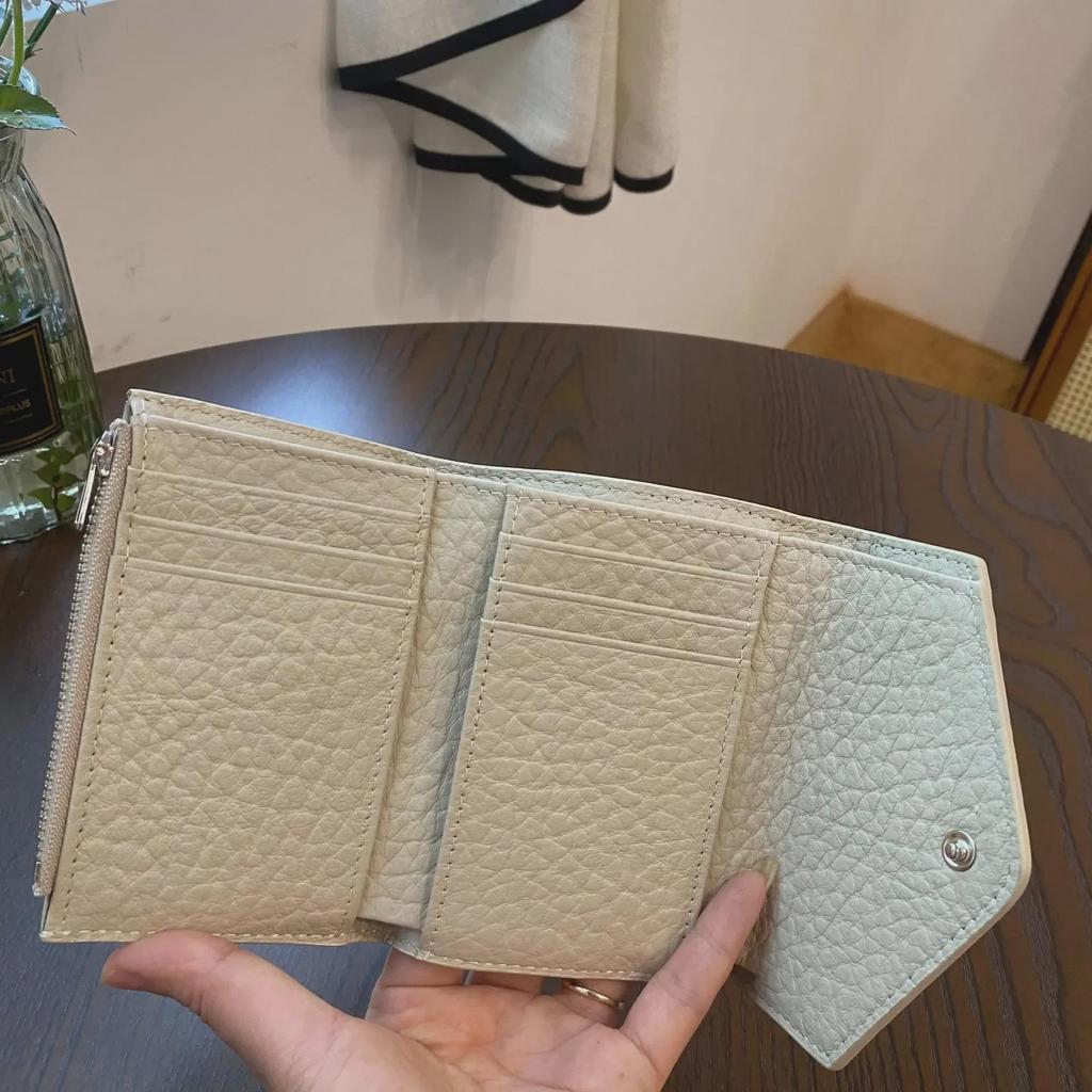 Women's Tri-Fold Cowhide Wallet - European, American & Korean Style Multi-Purpose Wallet