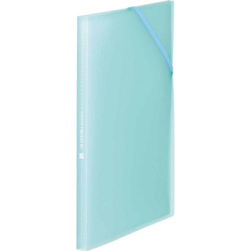 King Jim Clear File Holder 12 Pocket A4 Vertical Light Blue 6171-3T-LB