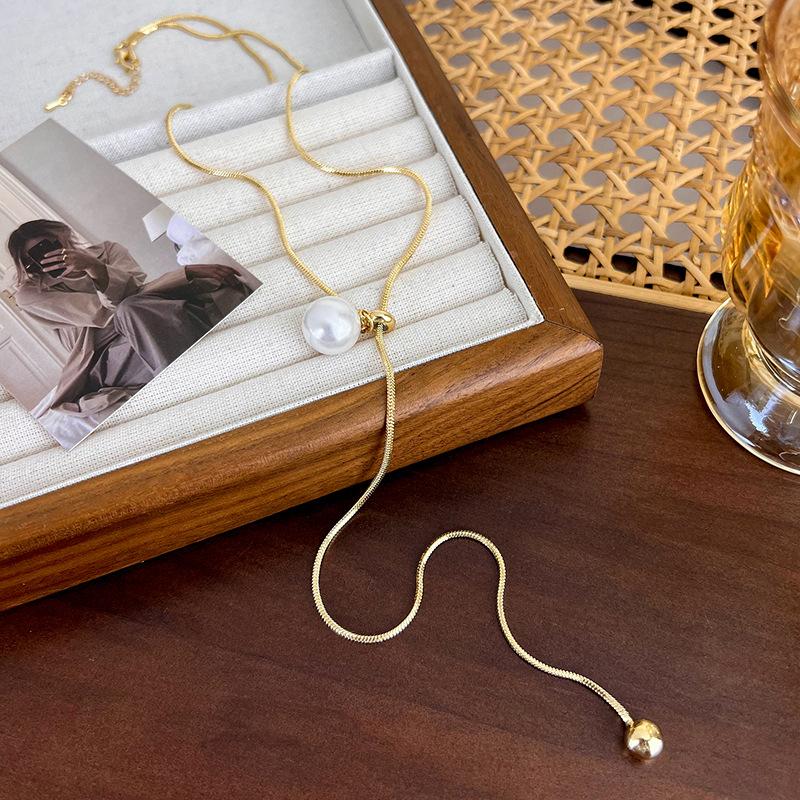 Длинное выдвижное регулируемое ожерелье, простая цепочка на ключицы для женщин