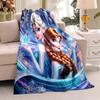 3D Printing Disney _Frozen_ Cartoon Blanket Cute Princess Aisha Princess Printed Blanket Soft and Comfortable Blanket#(4)
