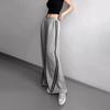 Спортивные штаны в полоску по бокам, спортивные штаны Kpop, женские серые брюки, женские свободные повседневные корейские уличные брюки в стиле хип-хоп