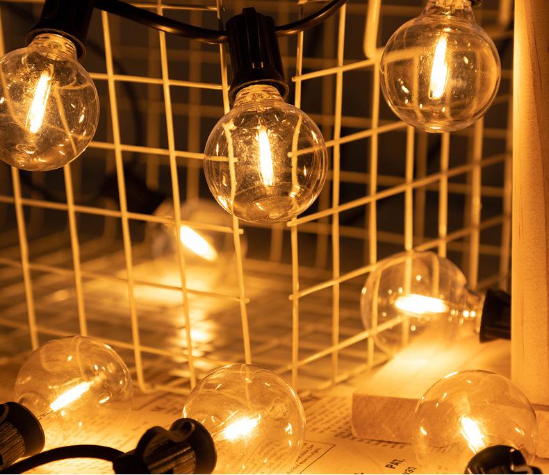 Водонепроницаемые солнечные светодиодные гирлянды G40 - Уличные, Ударопрочные, с Пультом дистанционного управления для Кемпинга, Садов, Свадеб и Рождественского украшения.