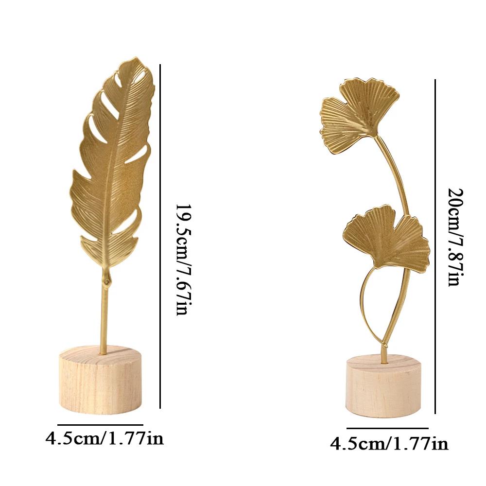 Ginkgo Leaf Decoration Wooden Ornaments Miniature Figurines Office Desktop Crafts Home Decor Wedding Gifts Home Accessories