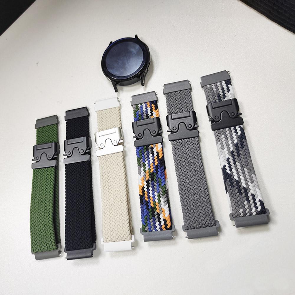 20 мм 22 мм Нейлоновый спортивный ремешок для часов Samsung Gear S2/S3 Classic/Galaxy Watch7 6 5Pro 4 /Active 2 Плетеный ремешок Дышащий браслет
