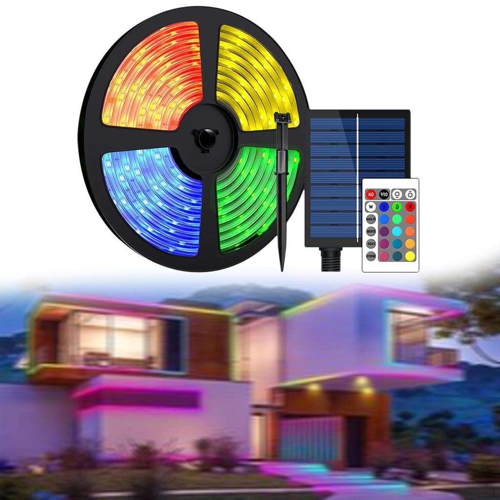 Solar LED Strip Light Lamp Outdoor RGB for Garden Fence Home